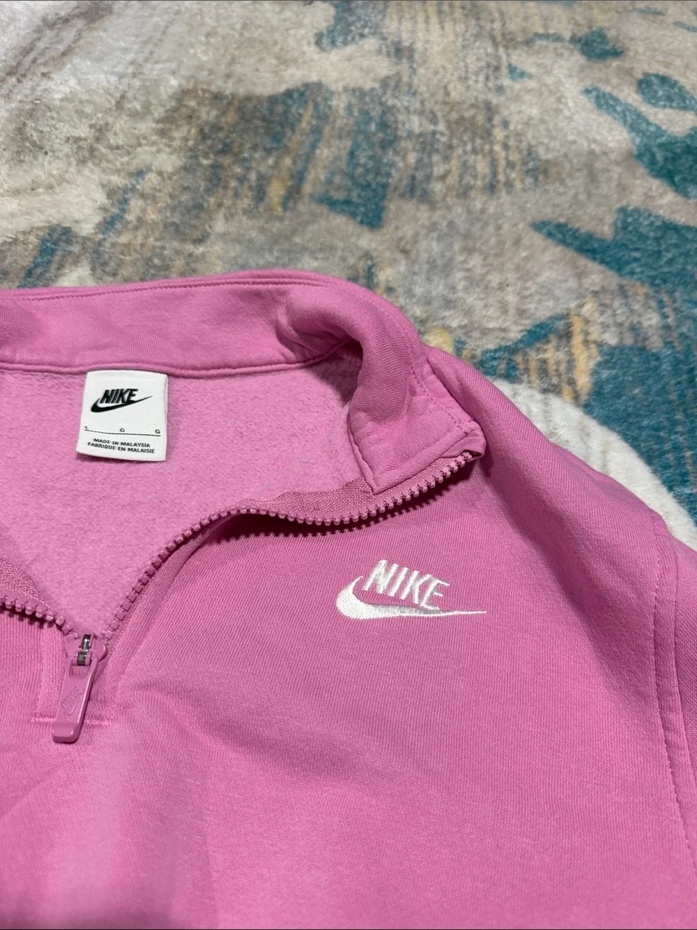 Nike Kids Pink Half-Zip Pullover Sweater size Large